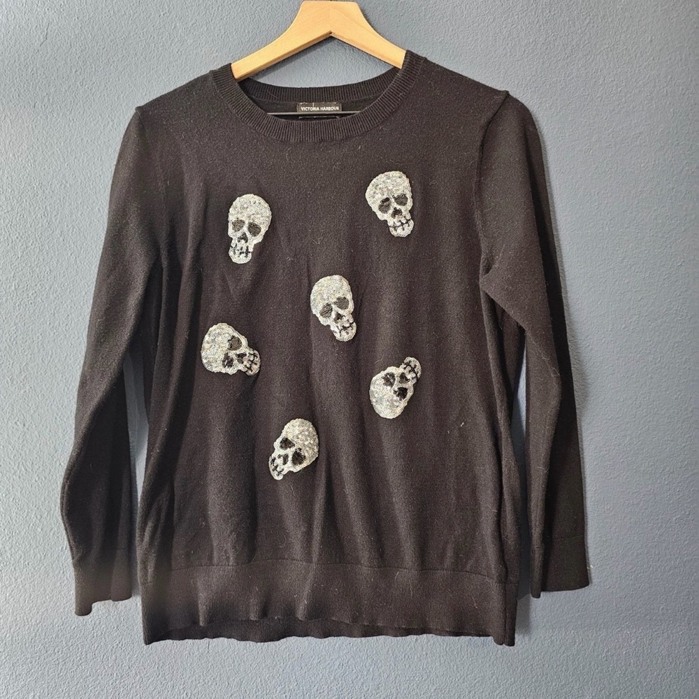 Victoria Harbour - Sequin Skull Sweater‎